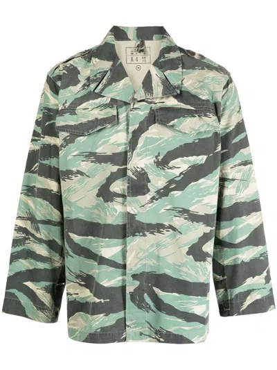 Maharishi Camouflage-print Long-sleeve Shirt In Green