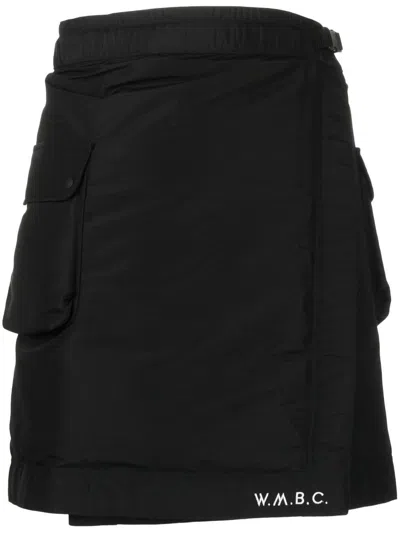 White Mountaineering Cargo Pockets Crossover Shorts In Black