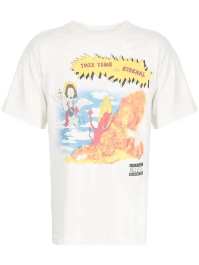 Saint Mxxxxxx Printed Cotton-jersey T-shirt In Cream