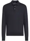 Zegna Men's Cashseta Polo Shirt In Black