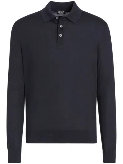 Zegna Men's Cashseta Polo Shirt In Black