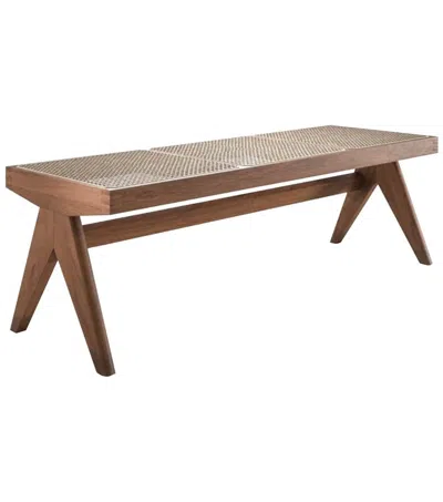 Cassina Pierre Jeanneret Solid Wood Natural Teak 057 -civil Bench In Brown