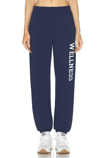 Sporty And Rich Wellness Ivy Sweatpants In Navy & White