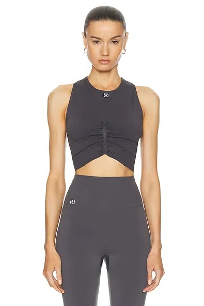 Wolford Body Shaping Stretch Tech Crop Top In Titanium