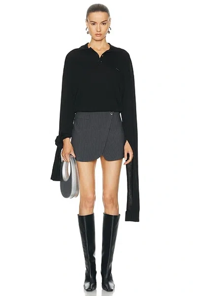 Coperni Knotted Sleeves Polo Sweater In Black