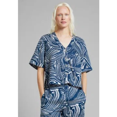 Dedicated Odense Blouse Clay Swirl Blue