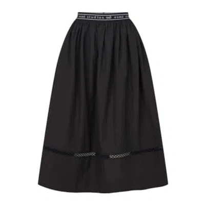 Esme Studios Luna Organic Cotton Midi Skirt | Black