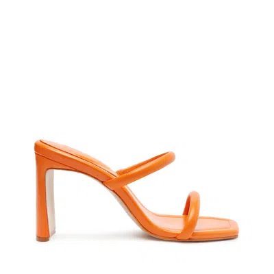 Schutz Women's Ully 80mm Leather Sandals In Orange