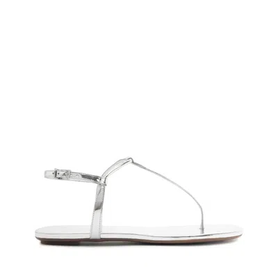 Schutz Elsha Flat Sandal In Silver