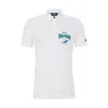 Hugo Boss Boss X Nfl Cotton-piqu Polo Shirt With Collaborative Branding In Dolphins