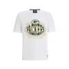 Hugo Boss Boss X Nfl Stretch-cotton T-shirt With Collaborative Branding In Packers