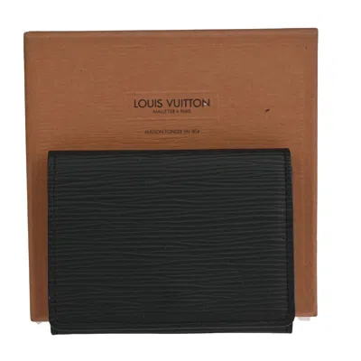 Pre-owned Louis Vuitton Enveloppe Carte De Visite Leather Wallet () In Black
