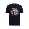 Hugo Boss Boss X Nfl Stretch-cotton T-shirt With Collaborative Branding In Patriots