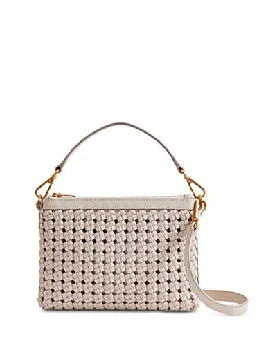 Reiss Womens Off White Brompton Leather Top-handle Bag