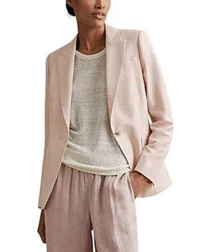 Reiss Farrah - Pink Single Breasted Suit Blazer With Tencel™ Fibers, Us 8