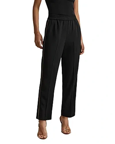 Reiss Womens Black Remi Tapered-leg High-rise Woven Trousers