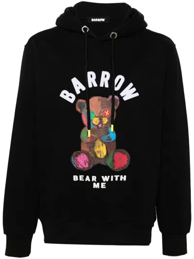 Barrow Printed Hoodie Sweatshirt Black In ブラック
