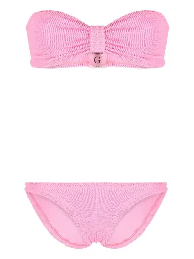 Hunza G Jean Crinkled Bikini In Pink