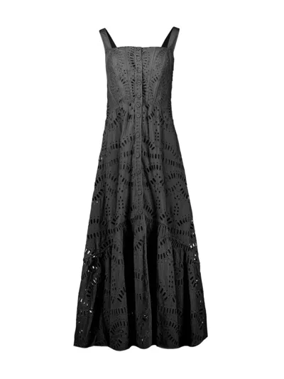Charo Ruiz Nissy Embroidered Maxi Dress In Black  