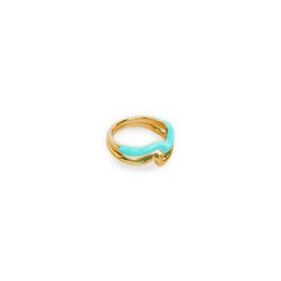 Missoma Squiggle Double Ring In Gold