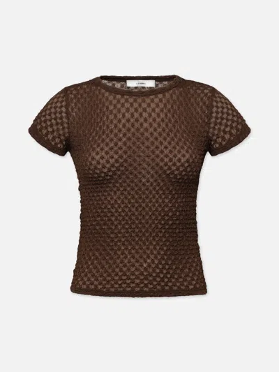 Frame Mesh Lace Baby T-shirt Chocolate Brown
