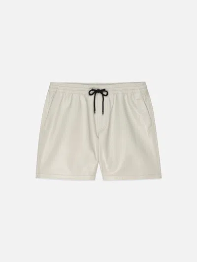 Frame Leather Volley Shorts White Canvas 100% Leather