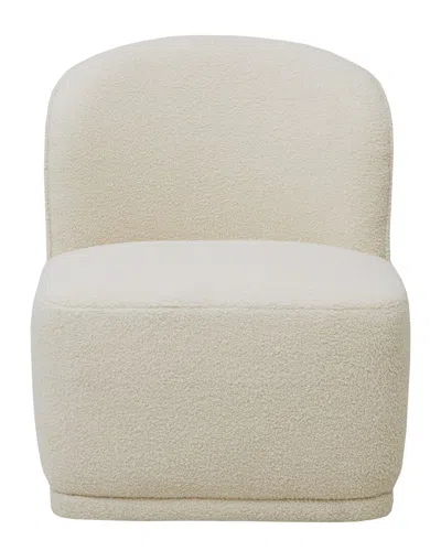 Madison Park Monarch 26.25" Wide Armless 360â° Swivel Chair In White