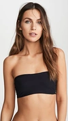 Commando Double Take Lace-paneled Stretch Bandeau Bra In Black