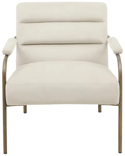 Madison Park Lampert 27" Fabric Open Arm Metal Leg Accent Chair In Beige