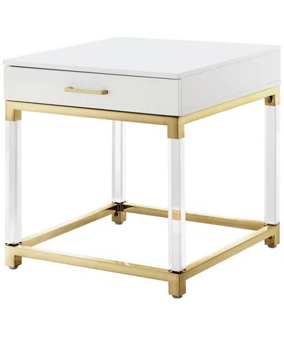 Inspired Home Jerome End Table In Silver
