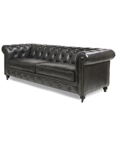 Jennifer Taylor Home Winston Leather Tufted Chesterfield Sofa