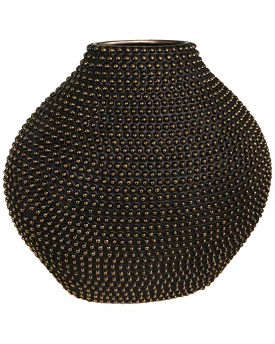 Sagebrook Home Ceramic Beaded Vase In Black