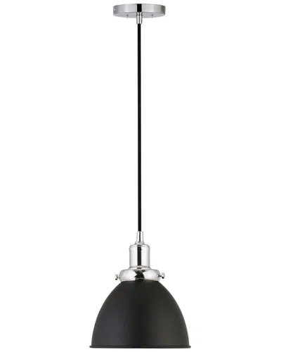 Abraham + Ivy Madison & Polished Nickel Metal Pendant In Black