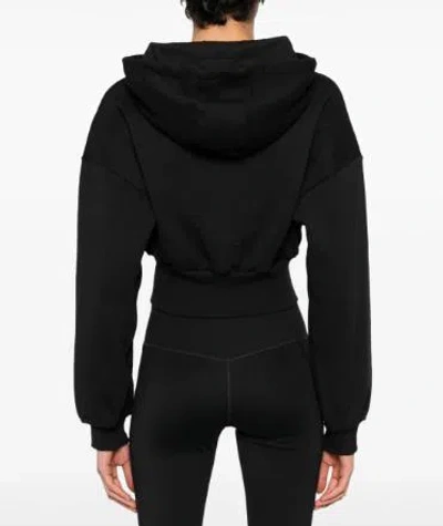 Adidas By Stella Mccartney Logo Cropped Zip-up Hoodie In Black