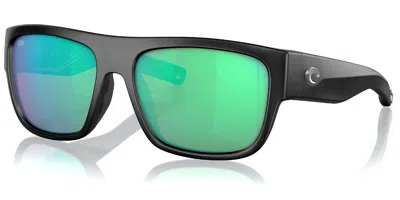 Pre-owned Costa Del Mar Matte Black Green 580g Sunglasses Mh1 11 Ogmglp Glass