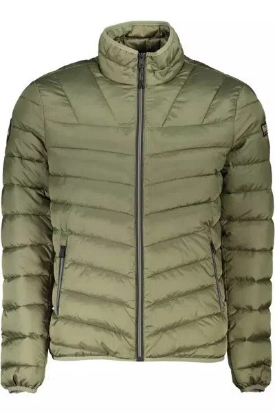 Pre-owned Napapijri Men's Long-sleeved Jacket With External And Internal Pockets In Green