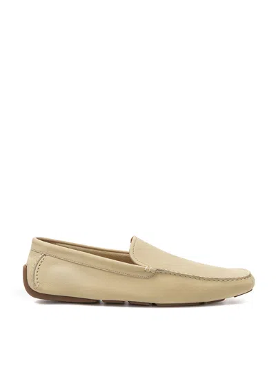 Pre-owned Bally Men's Suede Loafer With Rubber Sole In Beige