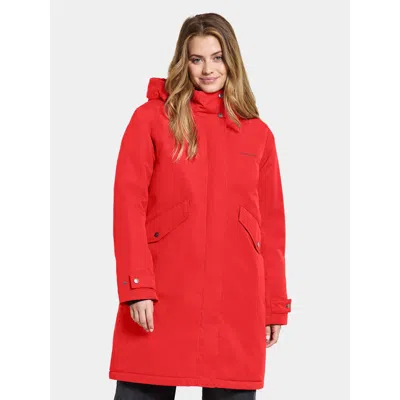 Pre-owned Didriksons Josefine 2 Womens Waterproof Insulated Parka In Pomme Red (463)