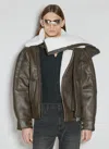 Y/project Hook-and-eye Faux Shearling Aviator Jacket In Brown