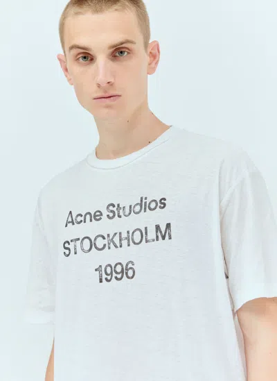 Acne Studios Logo Print T-shirt In White