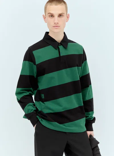 Burberry Striped Polo Shirt In Green