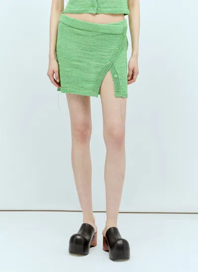 Acne Studios Knitted Mini Skirt In Green