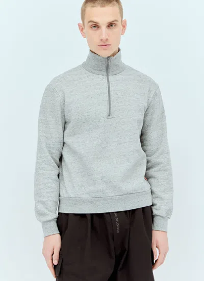 Acne Studios Half-zip Sweatshirt In Grey
