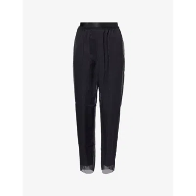 Undercover Womens Black Wide-leg High-rise Woven Trousers