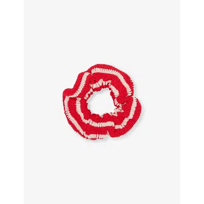 Hunza G Ruched Stretch-woven Scrunchie In Red