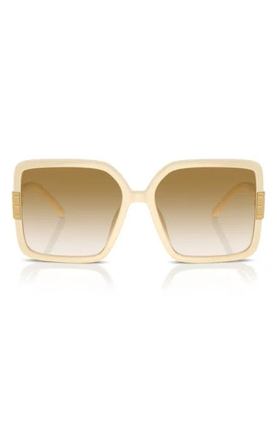Tory Burch Gradient Plastic Square Sunglasses In Cream Light Brown Gradient