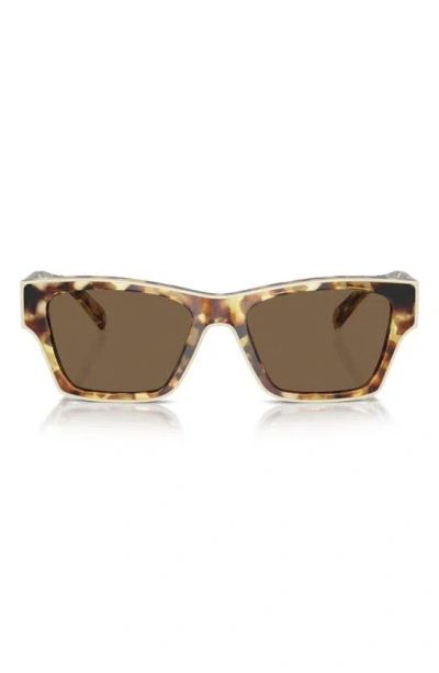 Tory Burch Women's 0ty7207u 53mm Rectangular Sunglasses In Blonde Havana Ivory Brown