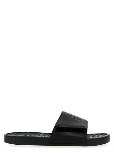 Givenchy Slide Scratch Flat Sandal In Black & White