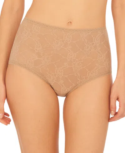 Natori Bliss Allure One-size Lace Girl Brief Panty In Cafe