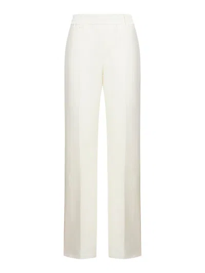 Burberry Canvas Trousers In White